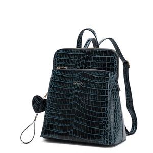 Brangio Italy Crocodile Pebble Leather Backpack